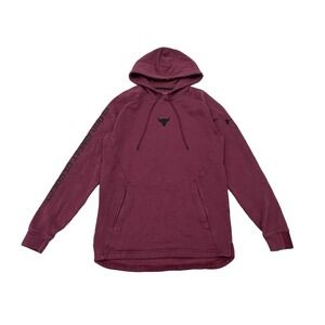 Under Armour Charged Project Rock Brahma Bull Terry Hoodie Small Red Coldgear